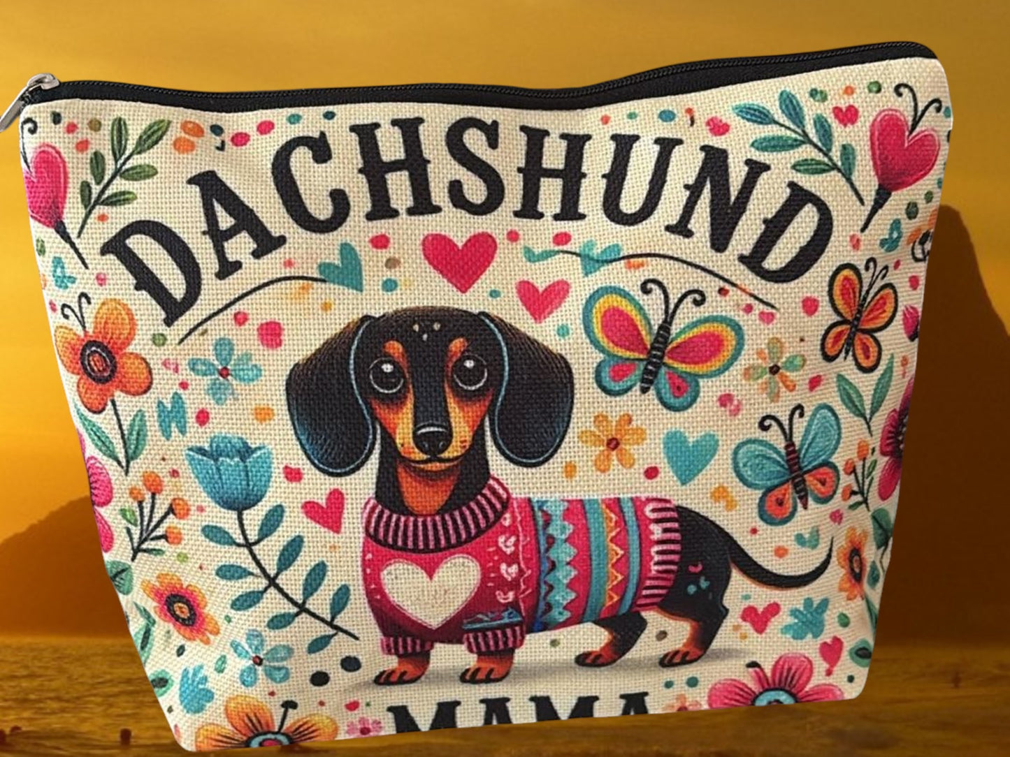 Sac à cosmétique teckel