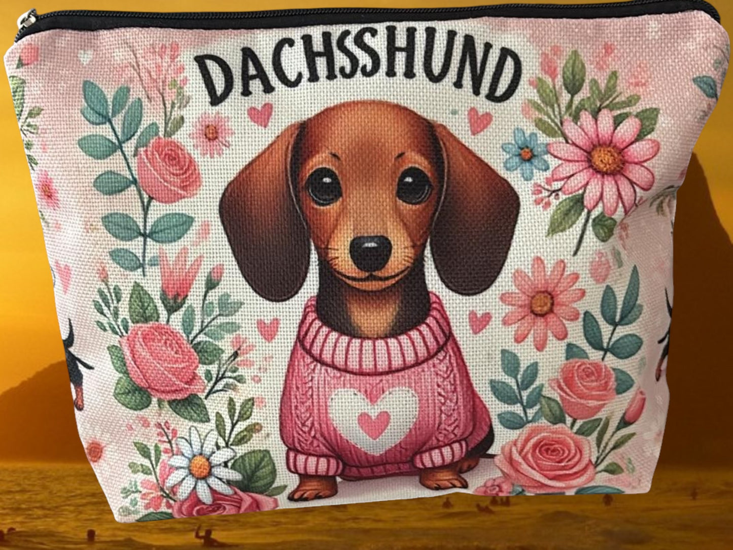 Sac à cosmétique teckel